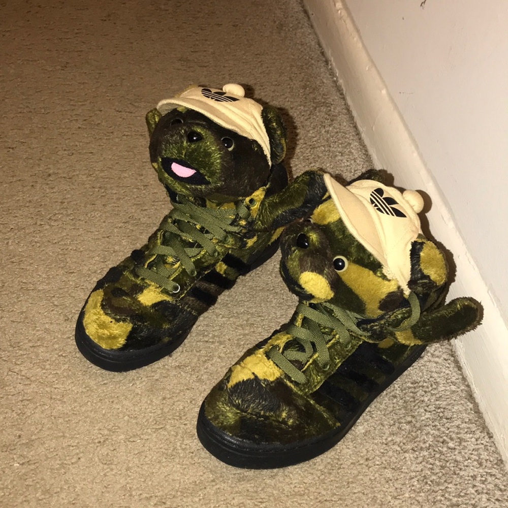 Jeremy Scott adidas camo print teddy
